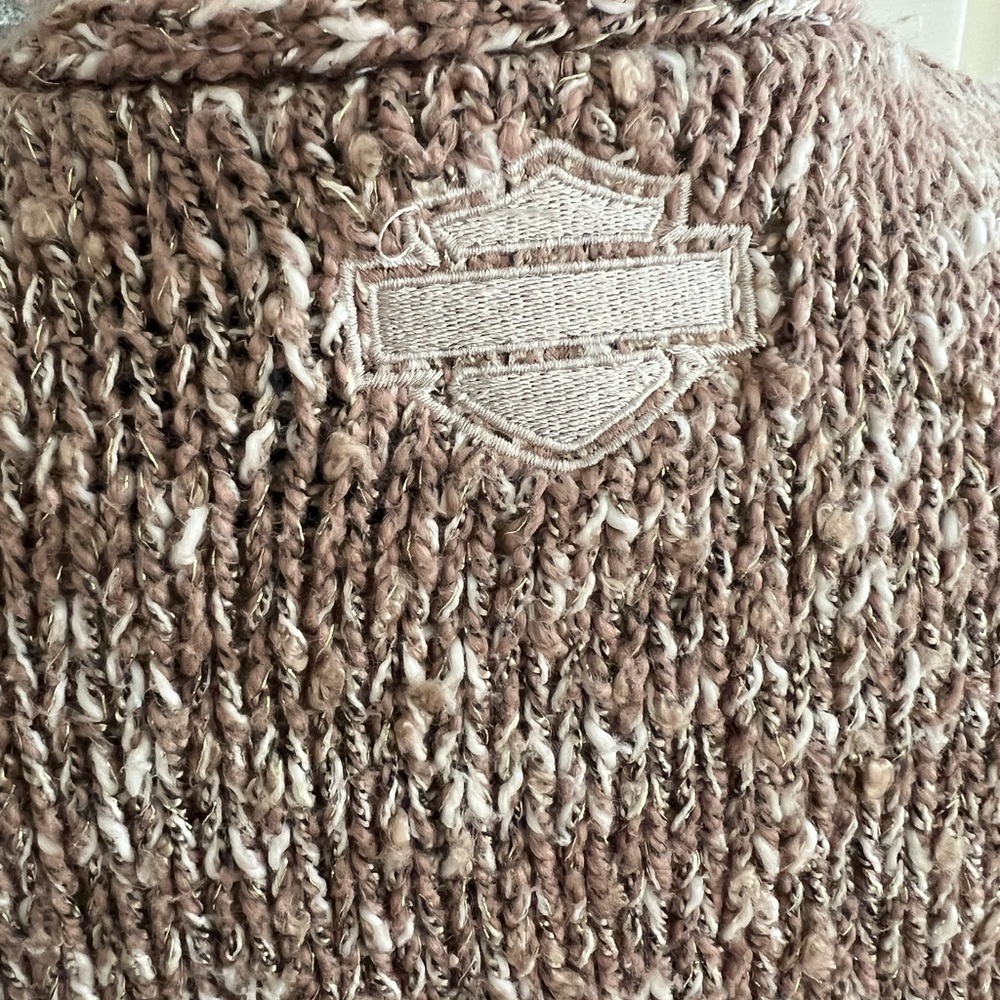Women's Brown Harley Davidson Knit Sweater - Picture 11 of 12
